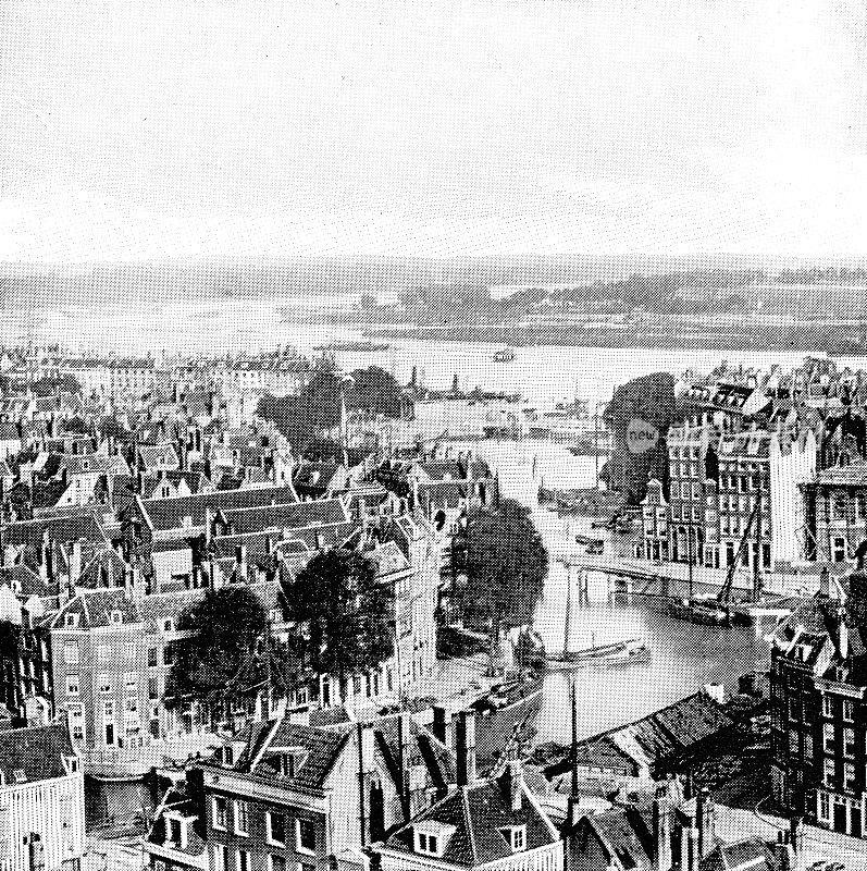 鹿特丹的城市景观，荷兰- 19世纪